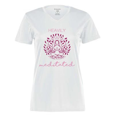 Heavily Meditated Yoga Meditation Spiritual Gift Women's Momentum V-Neck T-Shirt