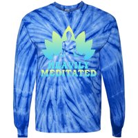 Heavily Meditated Yoga Class Instructor Gift Tie-Dye Long Sleeve Shirt