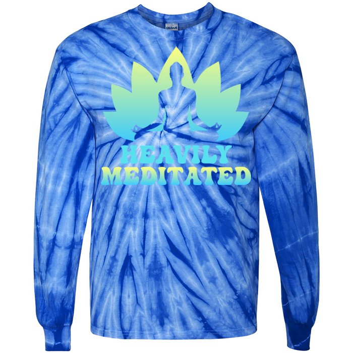 Heavily Meditated Yoga Class Instructor Gift Tie-Dye Long Sleeve Shirt