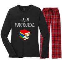 Haha Made You Read April Fools Day Teacher Women's Long Sleeve Flannel Pajama Set 