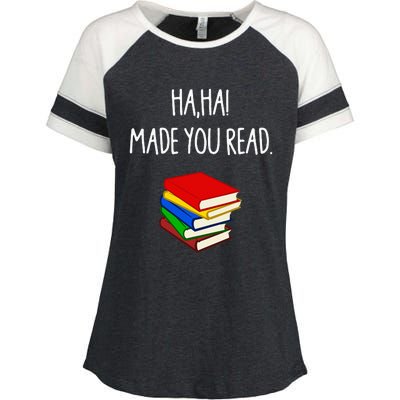 Haha Made You Read April Fools Day Teacher Enza Ladies Jersey Colorblock Tee