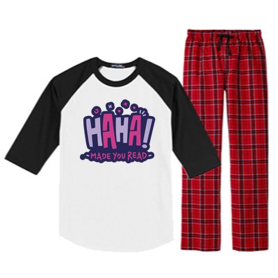 Haha Made You Read Funny Raglan Sleeve Pajama Set