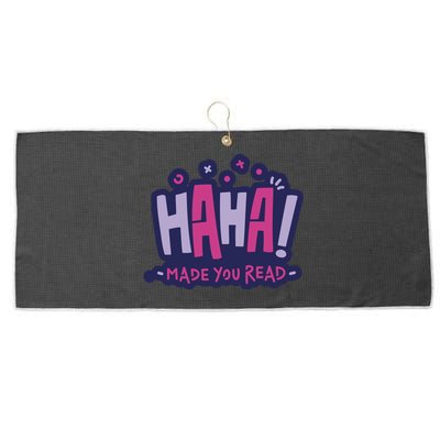 Haha Made You Read Funny Large Microfiber Waffle Golf Towel