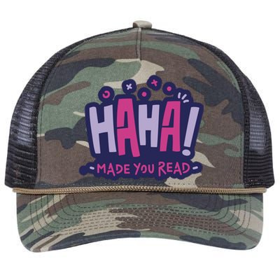 Haha Made You Read Funny Retro Rope Trucker Hat Cap