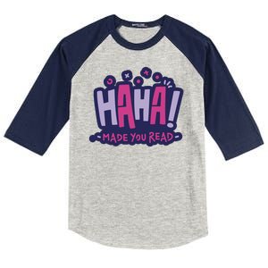 Haha Made You Read Funny Kids Colorblock Raglan Jersey