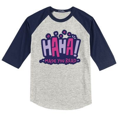 Haha Made You Read Funny Kids Colorblock Raglan Jersey