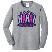 Haha Made You Read Funny Kids Long Sleeve Shirt