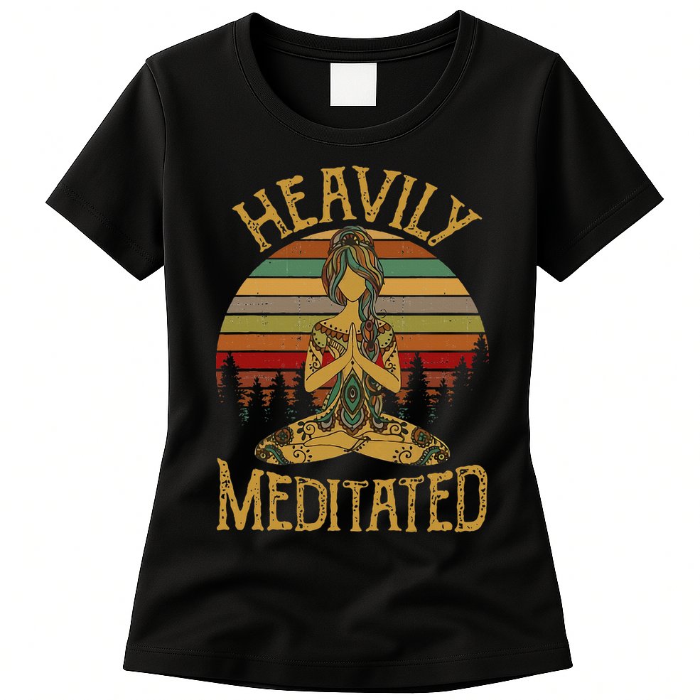 Heavily Meditated Yoga Meditation Spiritual Womens T-Shirt