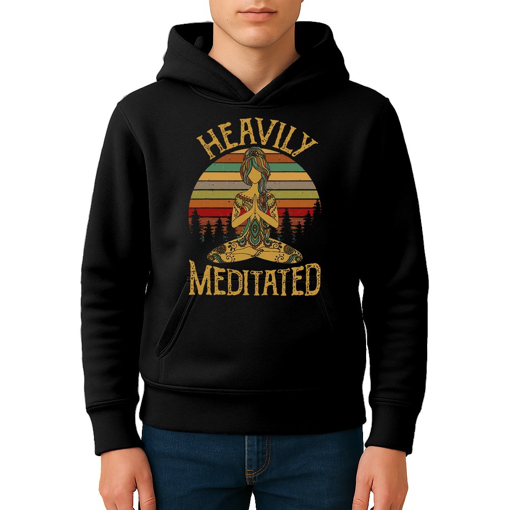 Heavily Meditated Yoga Meditation Spiritual Kids Hoodie