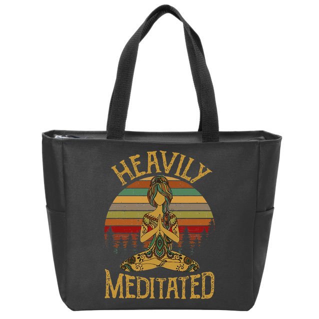 Heavily Meditated Yoga Meditation Spiritual Zip Tote Bag