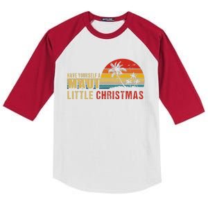 Hawaii Mauihave Yourself A Maui Little Christmas Kids Colorblock Raglan Jersey