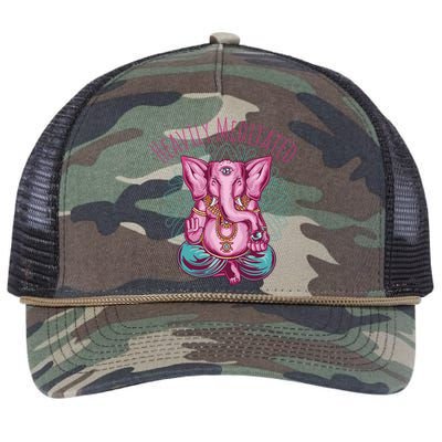 Heavily Meditated Yoga Meditation Ganesh Buddha Third Eye Cool Gift Retro Rope Trucker Hat Cap