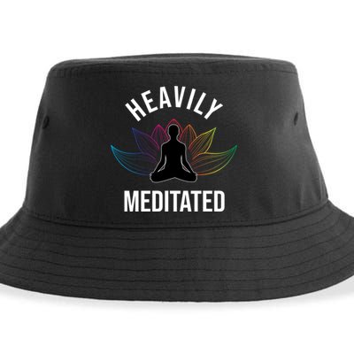 Heavily Meditated Yoga Meditation Monk Buddhism Quote Gift Sustainable Bucket Hat