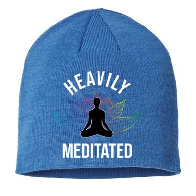 Heavily Meditated Yoga Meditation Monk Buddhism Quote Gift Sustainable Beanie