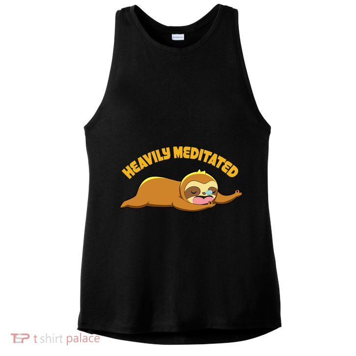 Heavily Meditated Yoga Meditation Sloth Sleeping Gift Ladies PosiCharge Tri-Blend Wicking Tank