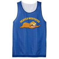 Heavily Meditated Yoga Meditation Sloth Sleeping Gift Mesh Reversible Basketball Jersey Tank