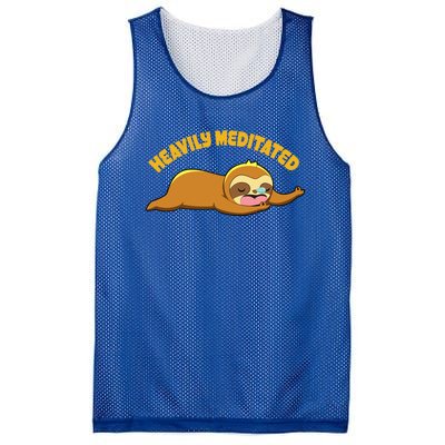 Heavily Meditated Yoga Meditation Sloth Sleeping Gift Mesh Reversible Basketball Jersey Tank