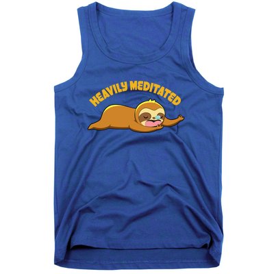 Heavily Meditated Yoga Meditation Sloth Sleeping Gift Tank Top