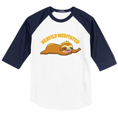 Heavily Meditated Yoga Meditation Sloth Sleeping Gift Baseball Sleeve Shirt