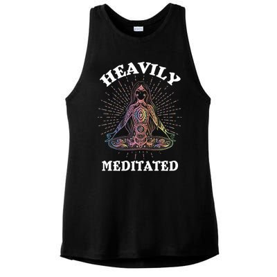 Heavily Meditated Yoga Meditation Spiritual Warrior Gift Ladies PosiCharge Tri-Blend Wicking Tank