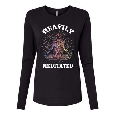 Heavily Meditated Yoga Meditation Spiritual Warrior Gift Womens Cotton Relaxed Long Sleeve T-Shirt