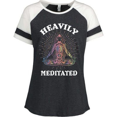 Heavily Meditated Yoga Meditation Spiritual Warrior Gift Enza Ladies Jersey Colorblock Tee