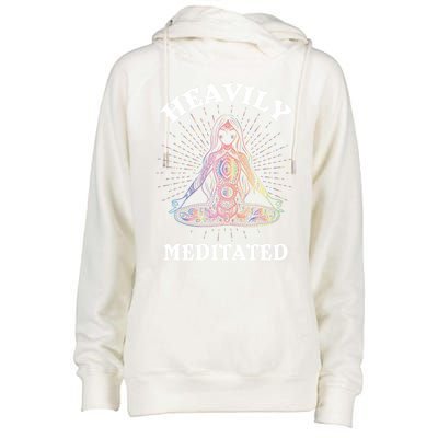 Heavily Meditated Yoga Meditation Spiritual Warrior Gift Womens Funnel Neck Pullover Hood