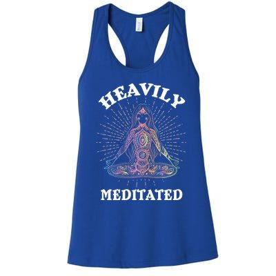 Heavily Meditated Yoga Meditation Spiritual Warrior Gift Women's Racerback Tank