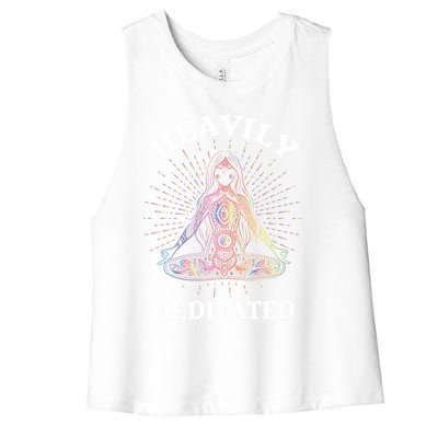 Heavily Meditated Yoga Meditation Spiritual Warrior Gift Women's Racerback Cropped Tank