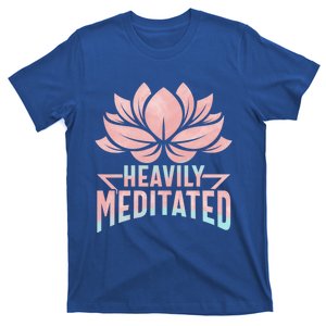 Heavily Meditated Yoga Pun Great Gift Lotus Flower Cool Gift T-Shirt