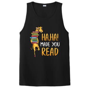 Haha Made You Read Giraffe Funny English Teacher Reading Gift PosiCharge Competitor Tank