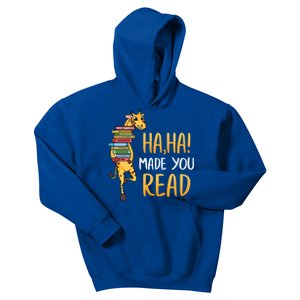 Haha Made You Read Giraffe Funny English Teacher Reading Gift Kids Hoodie