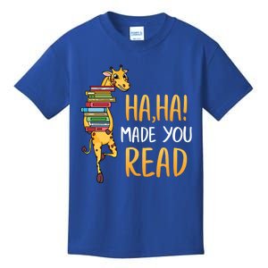 Haha Made You Read Giraffe Funny English Teacher Reading Gift Kids T-Shirt