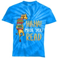 Haha Made You Read Giraffe Funny English Teacher Reading Gift Kids Tie-Dye T-Shirt