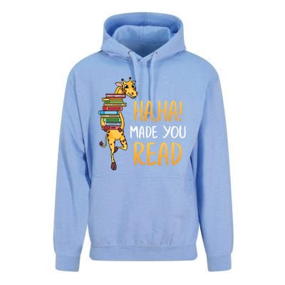 Haha Made You Read Giraffe Funny English Teacher Reading Gift Unisex Surf Hoodie