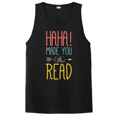 Haha Made You Read Cute School Teacher Librarian Gifts PosiCharge Competitor Tank