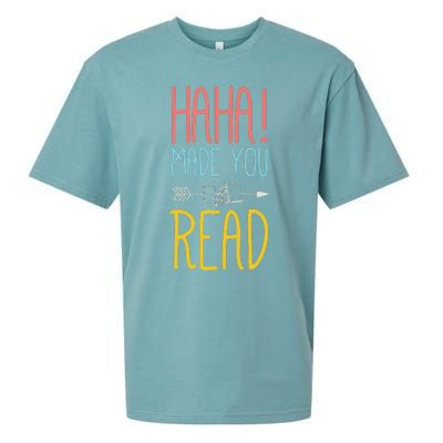 Haha Made You Read Cute School Teacher Librarian Gifts Sueded Cloud Jersey T-Shirt