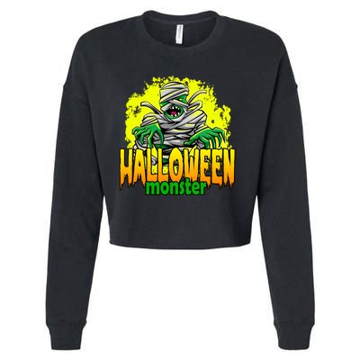 Halloween Monster Zombie Cropped Pullover Crew
