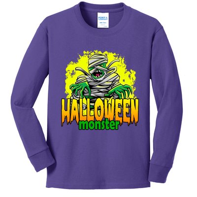 Halloween Monster Zombie Kids Long Sleeve Shirt