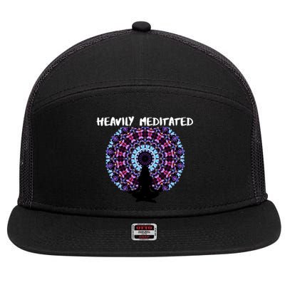 Heavily Meditated Zen Gift Yoga Gift Zen 7 Panel Mesh Trucker Snapback Hat