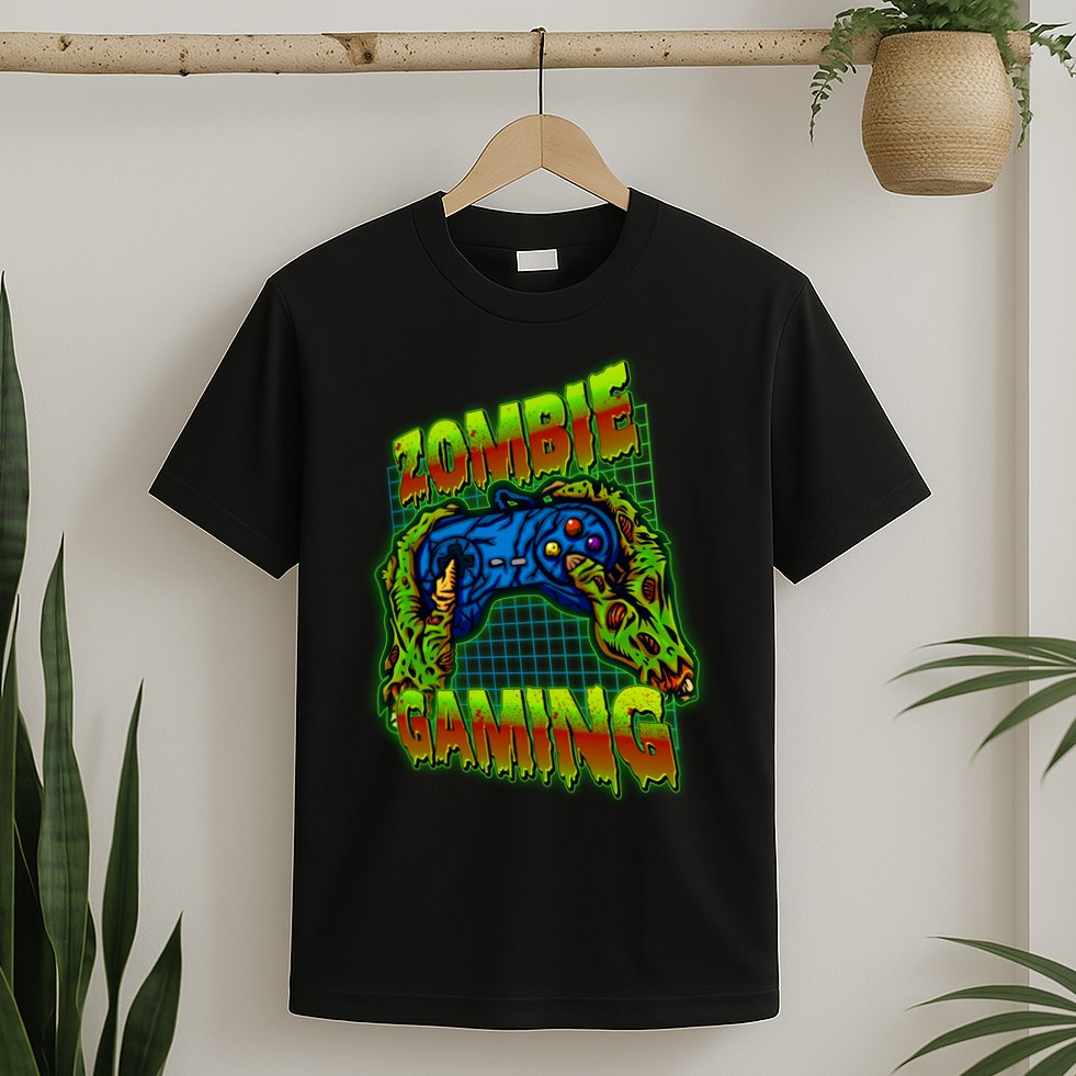 Halloween Monster Zombie Gaming Video Gamer Addict T-Shirt