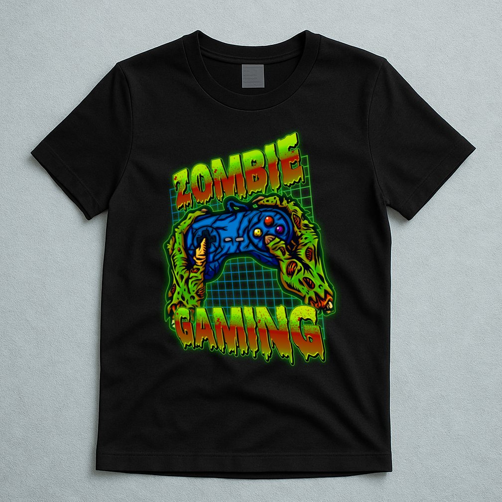 Halloween Monster Zombie Gaming Video Gamer Addict T-Shirt
