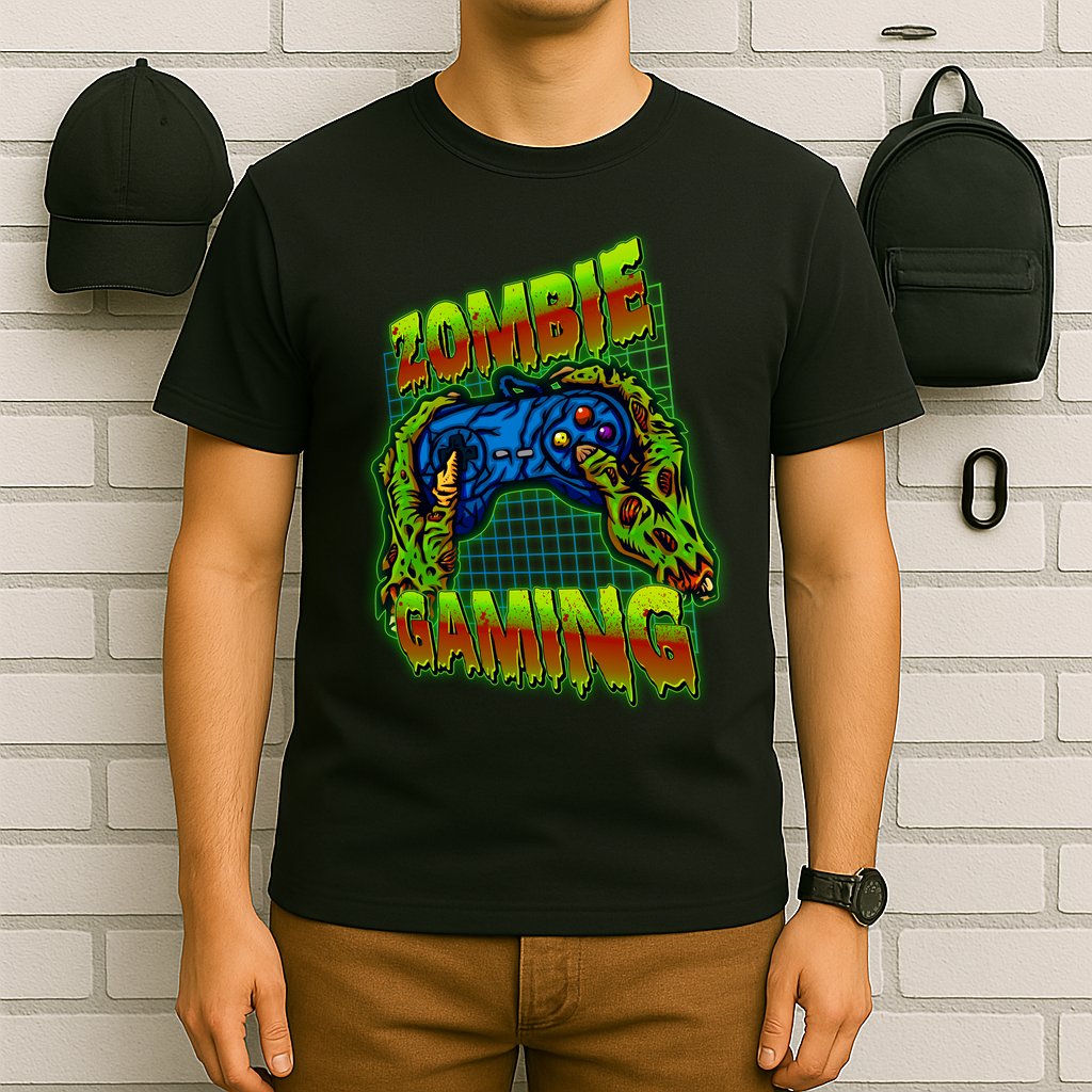 Halloween Monster Zombie Gaming Video Gamer Addict T-Shirt