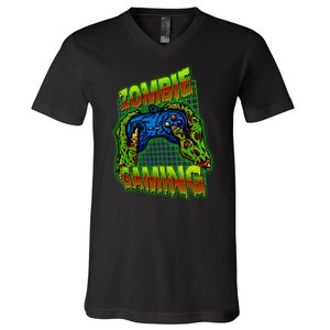 Halloween Monster Zombie Gaming Video Gamer Addict V-Neck T-Shirt