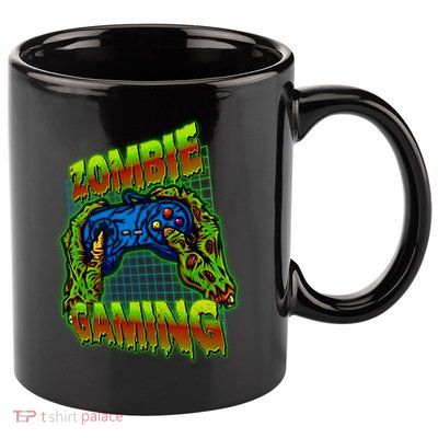 Halloween Monster Zombie Gaming Video Gamer Addict 11oz C Handle Ceramic Mug