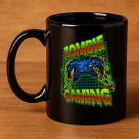 Halloween Monster Zombie Gaming Video Gamer Addict 11oz C Handle Ceramic Mug