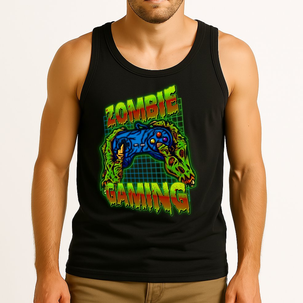 Halloween Monster Zombie Gaming Video Gamer Addict Tank Top