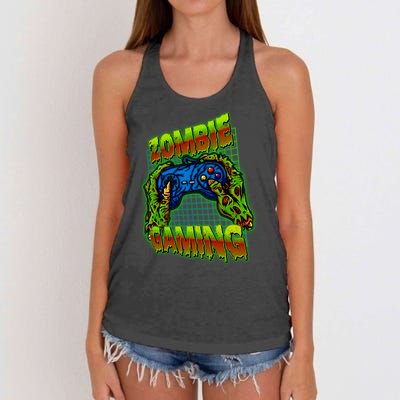 Halloween Monster Zombie Gaming Video Gamer Addict Women's Knotted Racerback Tank