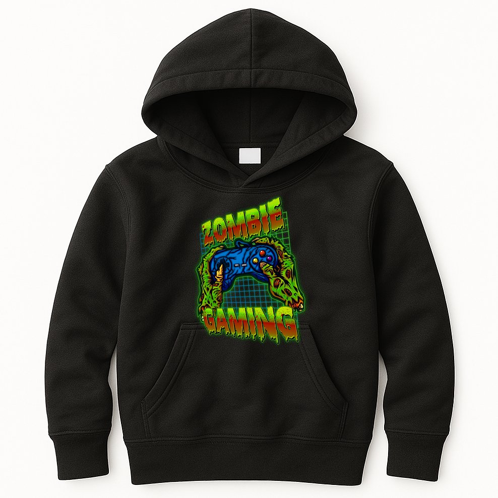Halloween Monster Zombie Gaming Video Gamer Addict Kids Hoodie