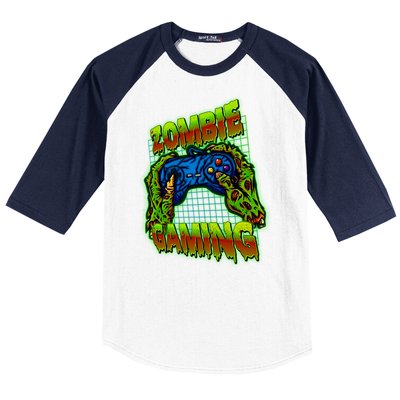 Halloween Monster Zombie Gaming Video Gamer Addict Baseball Sleeve Shirt